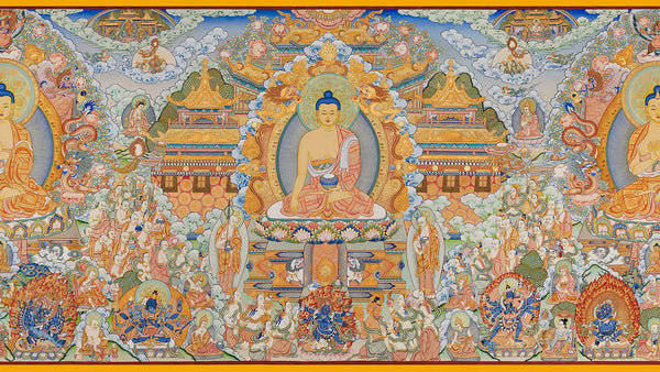 Thangka "The Buddhas of the Three Times" Art Appreciation: A Tapestry of Faith Across Time, Forged by Three Years of Devotion