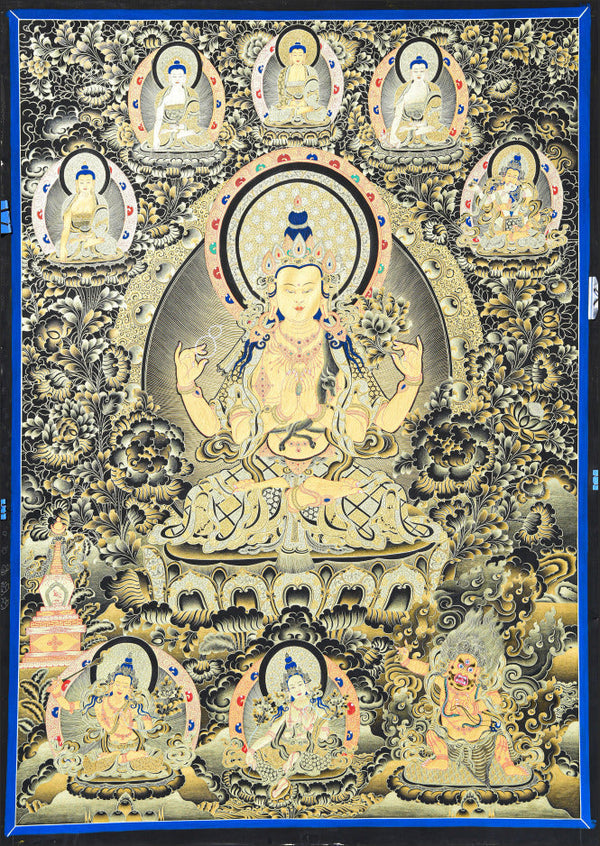 Black Thangka: Protection Thangka for Home Safety & Blessing