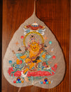 Yellow  Dzambala Bodhi leaf Thangka/  Pictrue Frame/ Tabletop Decor/ Desk Decor/ Decor/ Wall