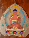 Amitabha Buddha Bodhi Leaf Thangka Pictrue Frame/ Tabletop Decor/ Desk Decor/ Decor/ Wall Art