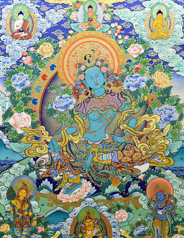Green Tara Thangka Art