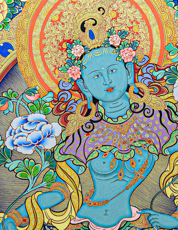 Green Tara Thangka Art