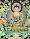 Thousand-Armed Thousand-Eyed Chenrezig Buddha Black-Gold Thangka Art
