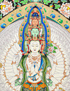 Thousand-Armed Thousand-Eyed Chenrezig Buddha Black-Gold Thangka Art