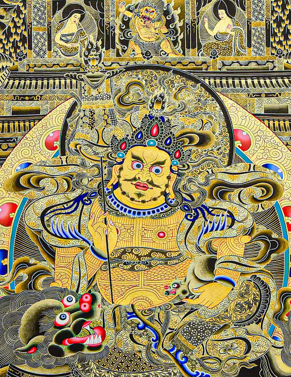 Jambhala Black-Gold Thangka Art