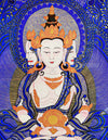 Mahavairocana Buddha Blue Thangka Art