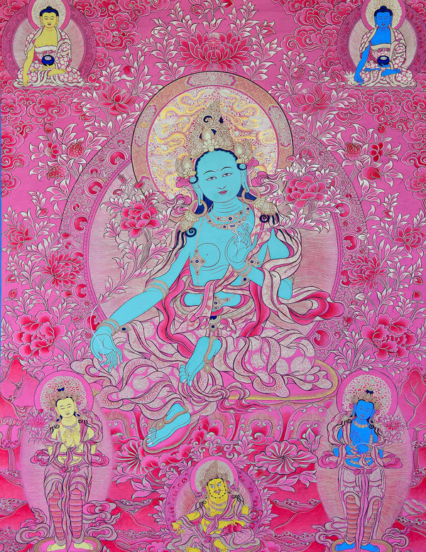 Green Tara Red Thangka Art