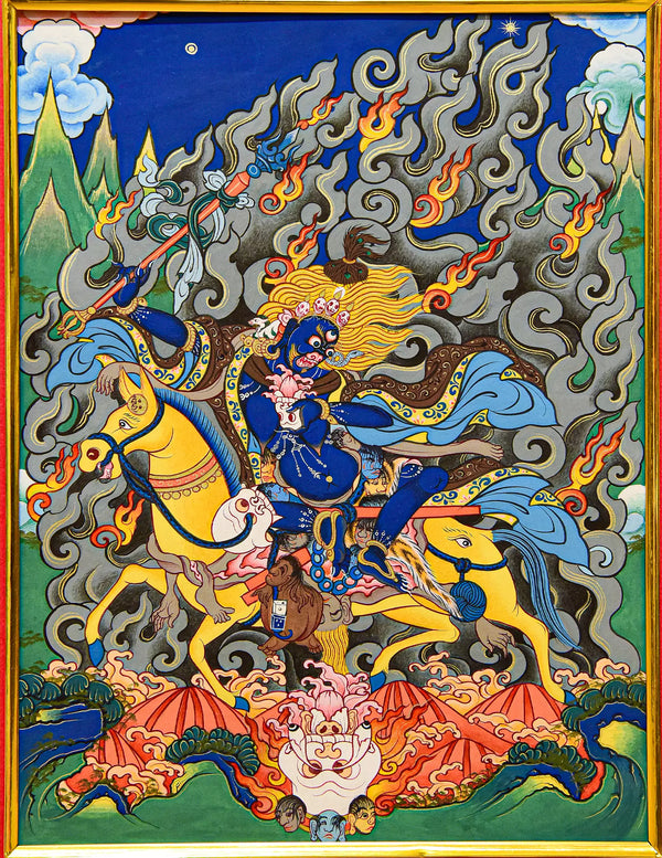 Goddess palden Lhamo Thangka Pictrue Frame/ Tabletop Decor/ Desk Decor/ Decor/ Wall Art
