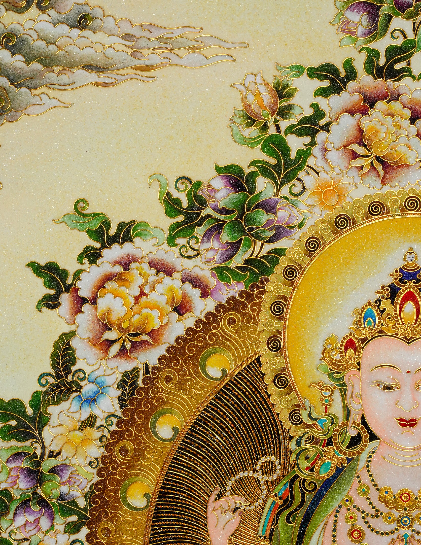 Chenrezig Buddha Filligree Thangka/ Wall hangings/ Desktop decorations/ Decor/ picture frame/ Wall Art/ Art Piece