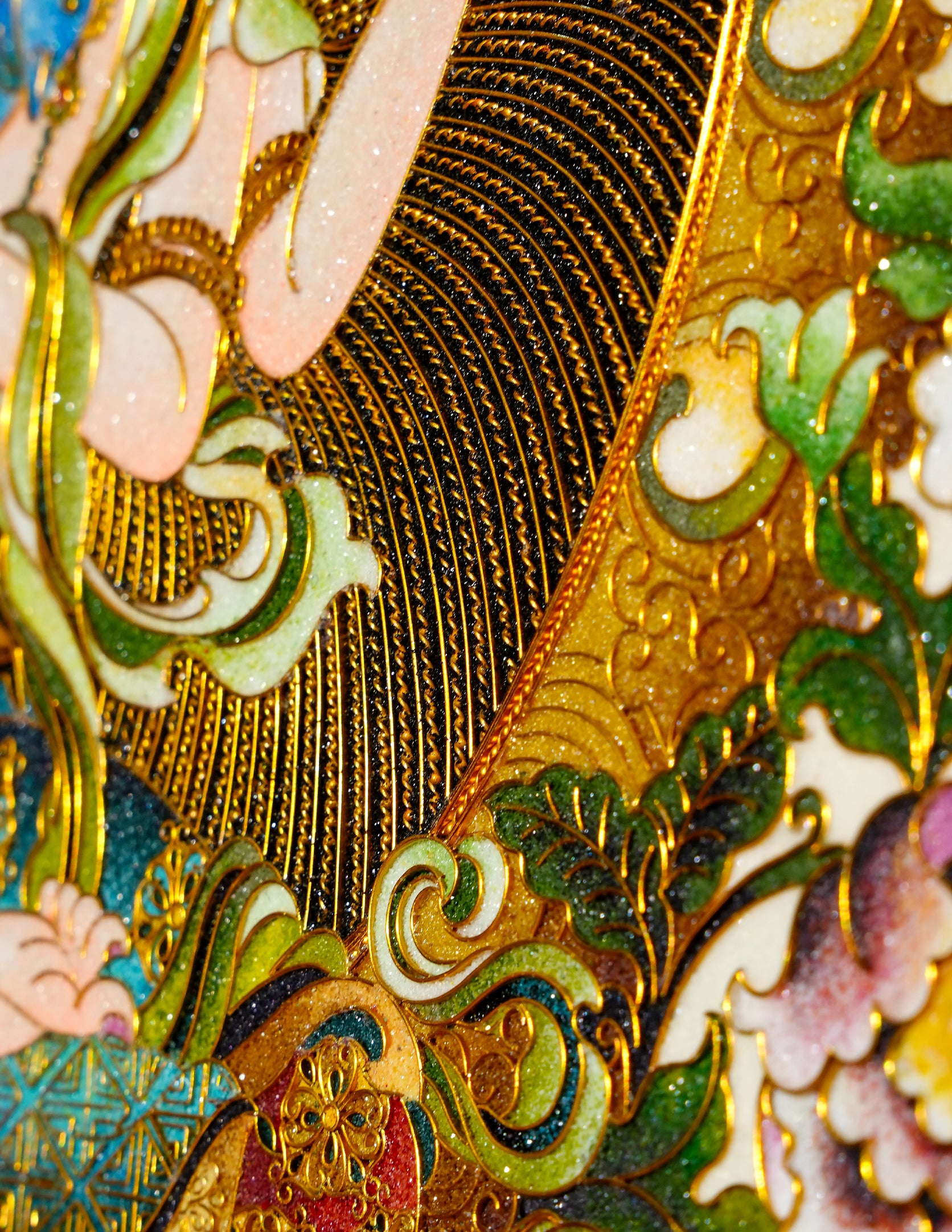 Chenrezig Buddha Filligree Thangka/ Wall hangings/ Desktop decorations/ Decor/ picture frame/ Wall Art/ Art Piece