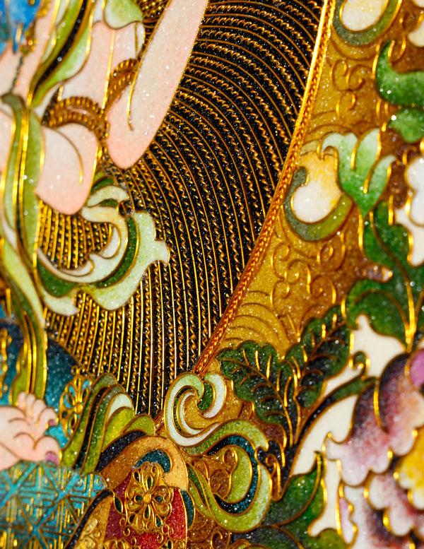 Chenrezig Buddha Filligree Thangka/ Wall hangings/ Desktop decorations/ Decor/ picture frame/ Wall Art/ Art Piece