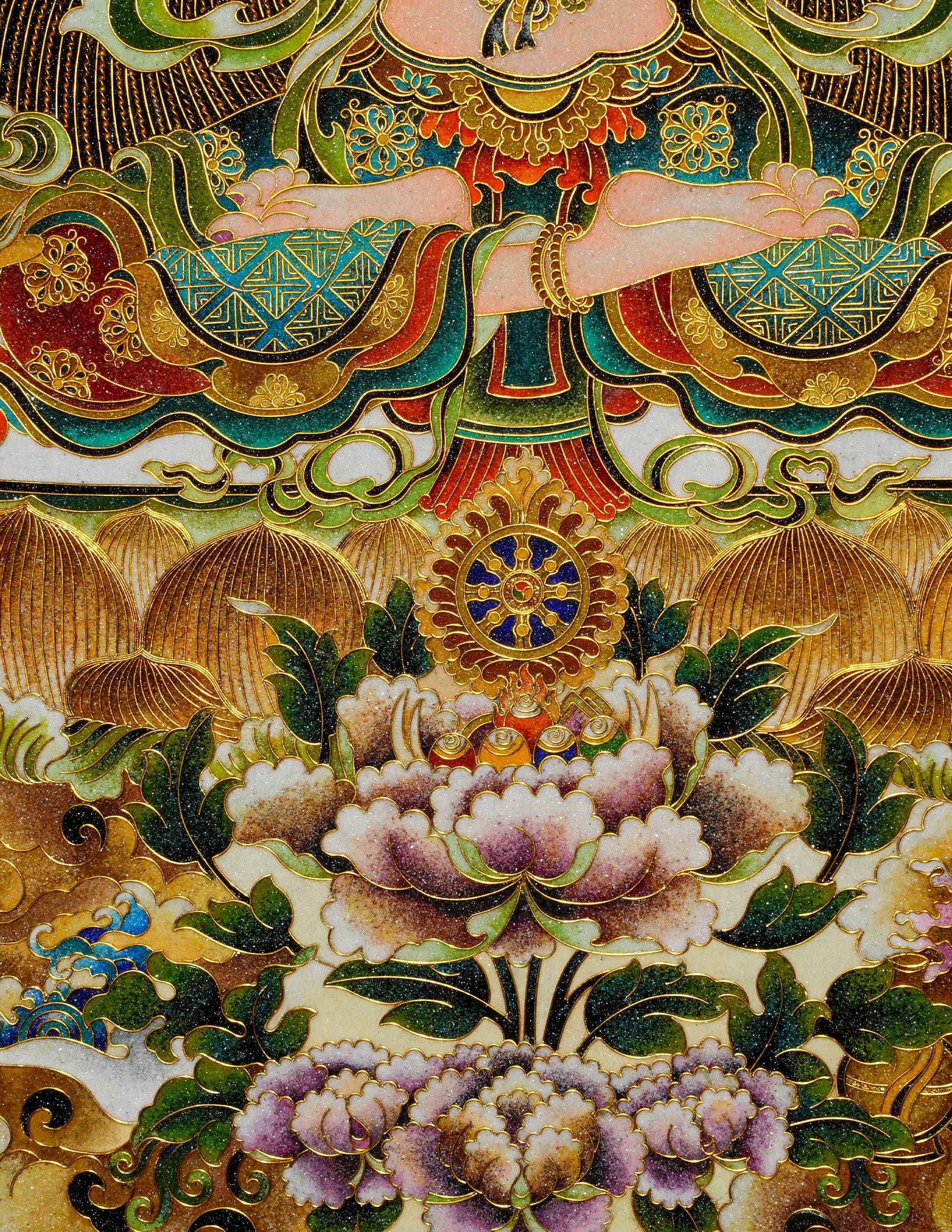 Chenrezig Buddha Filligree Thangka/ Wall hangings/ Desktop decorations/ Decor/ picture frame/ Wall Art/ Art Piece