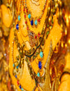 Yellow Dzambala Buddha Filligree Thangka Decor/ Wall Art/ Art Piece