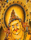 Yellow Dzambala Buddha Filligree Thangka Decor/ Wall Art/ Art Piece
