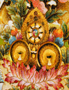 Yellow Dzambala Buddha Filligree Thangka Decor/ Wall Art/ Art Piece