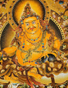 Yellow Dzambala Buddha Filligree Thangka Decor/ Wall Art/ Art Piece