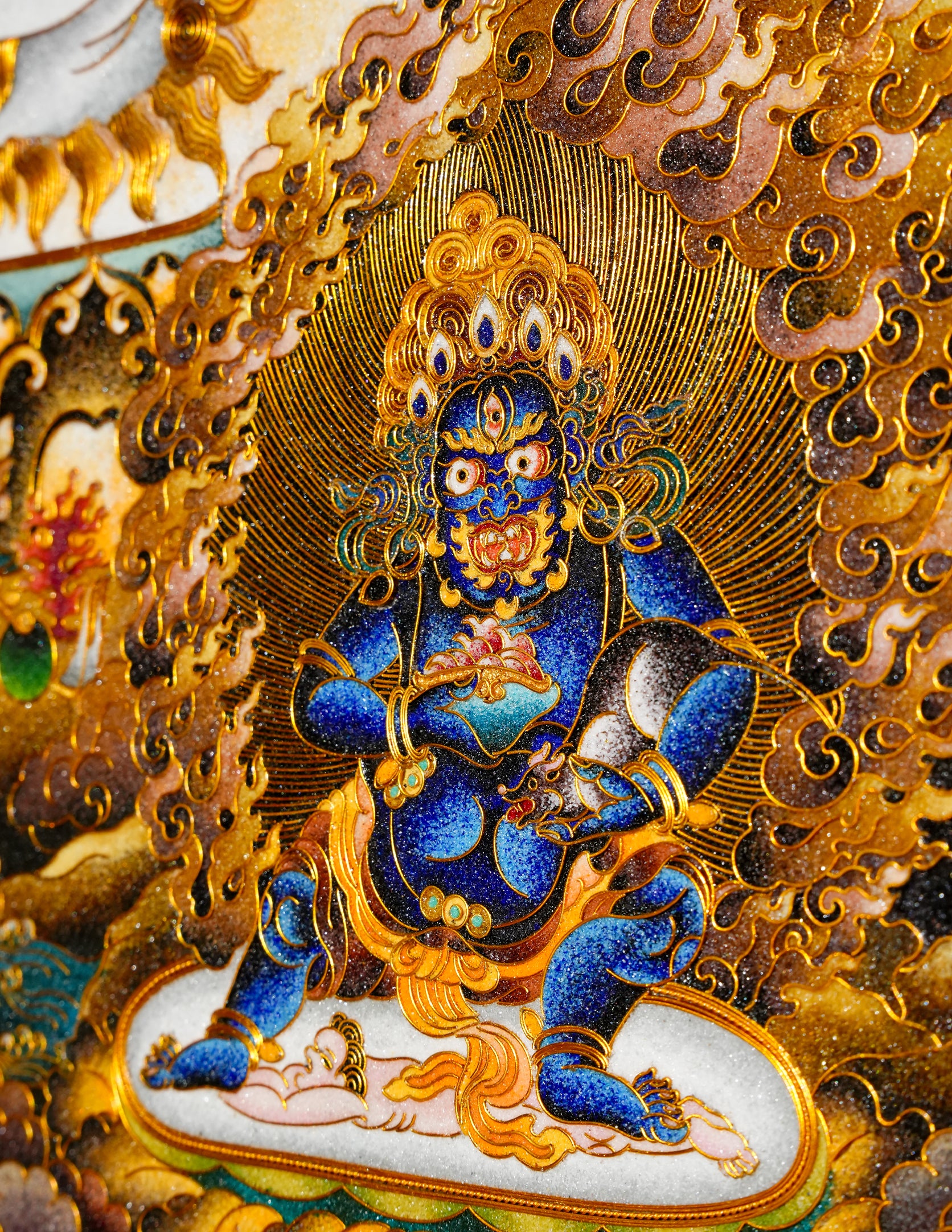 Jambhala Filligree Thangka/ Wall hangings/ Desktop decorations/ Decor/ picture frame/ Wall Art/ Art Piece