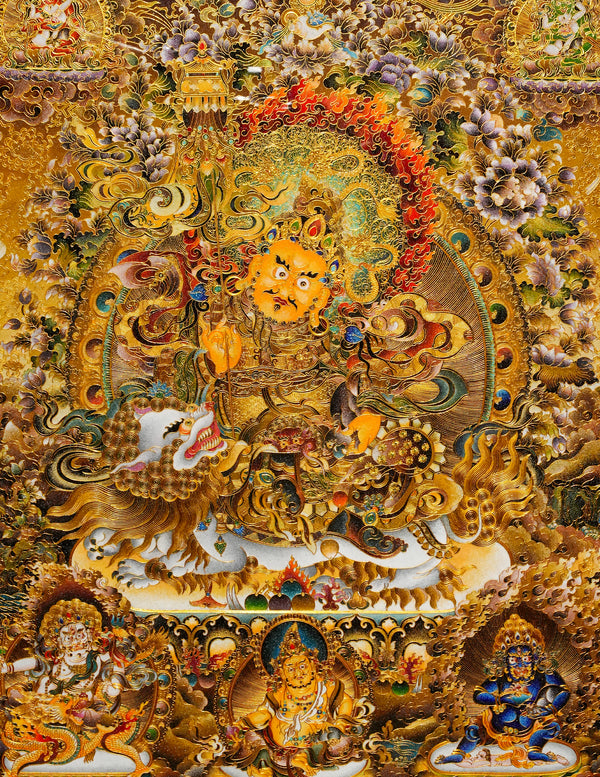 Jambhala Filligree Thangka/ Wall hangings/ Desktop decorations/ Decor/ picture frame/ Wall Art/ Art Piece