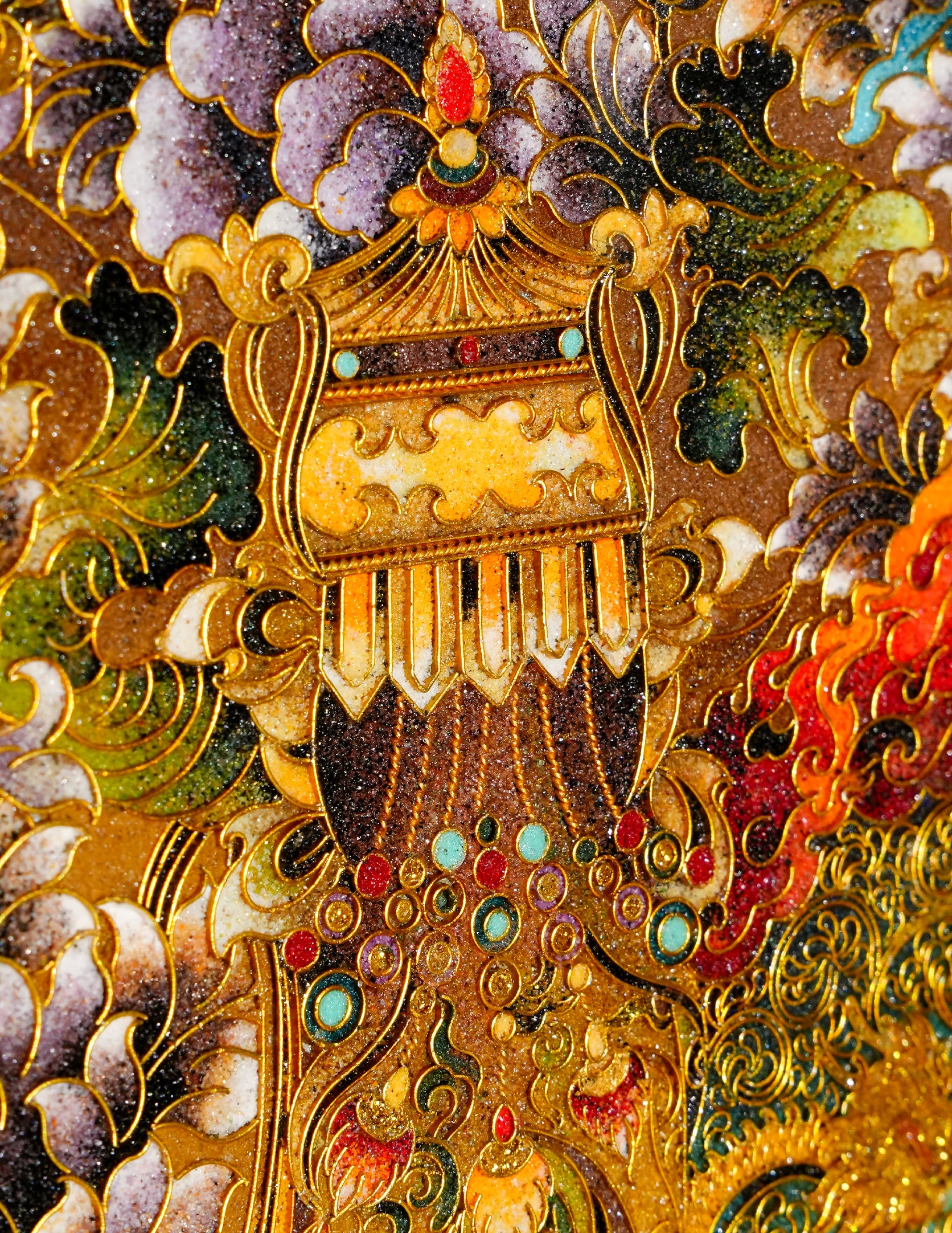 Jambhala Filligree Thangka/ Wall hangings/ Desktop decorations/ Decor/ picture frame/ Wall Art/ Art Piece