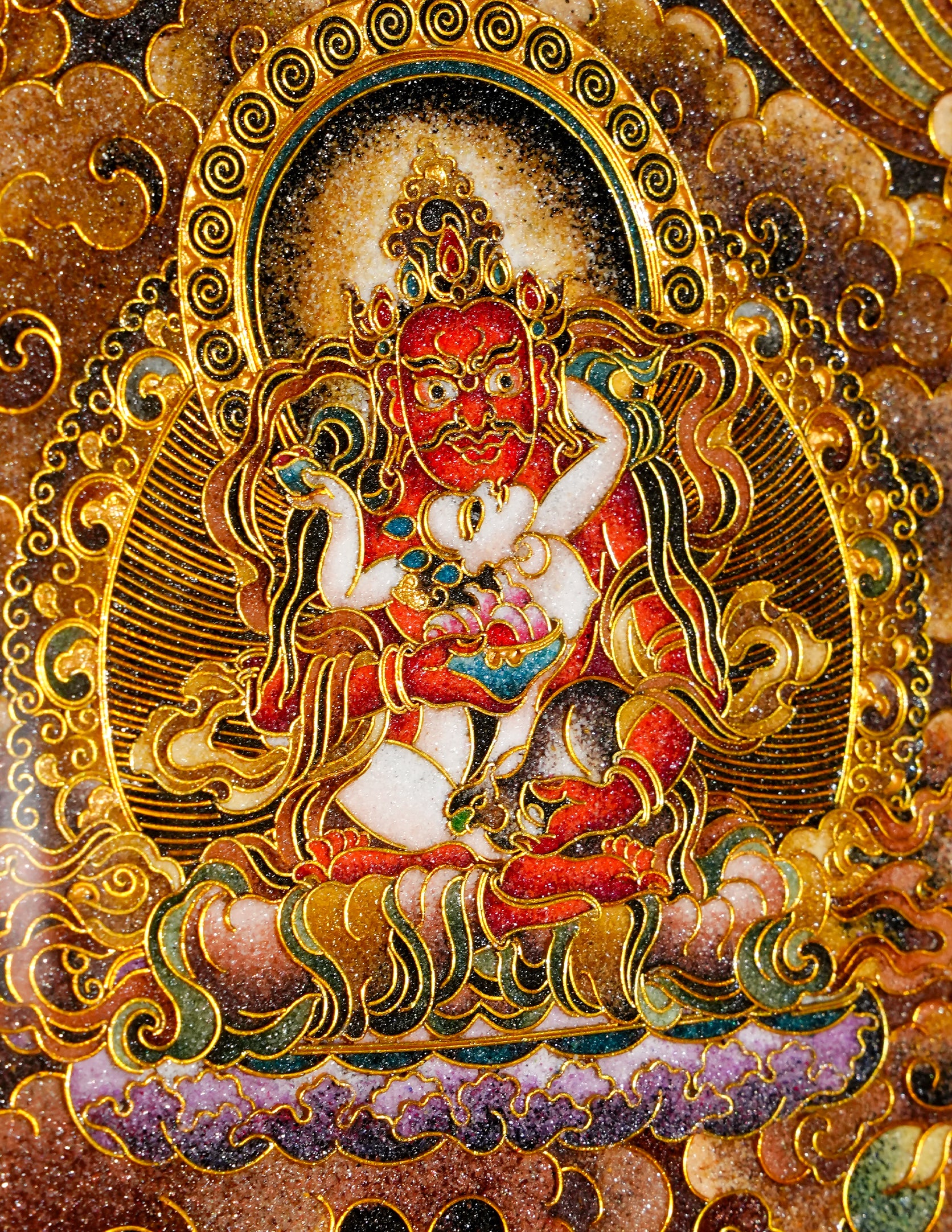 Jambhala Filligree Thangka/ Wall hangings/ Desktop decorations/ Decor/ picture frame/ Wall Art/ Art Piece