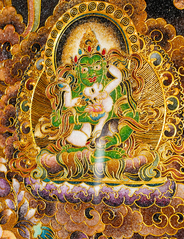 Jambhala Filligree Thangka/ Wall hangings/ Desktop decorations/ Decor/ picture frame/ Wall Art/ Art Piece