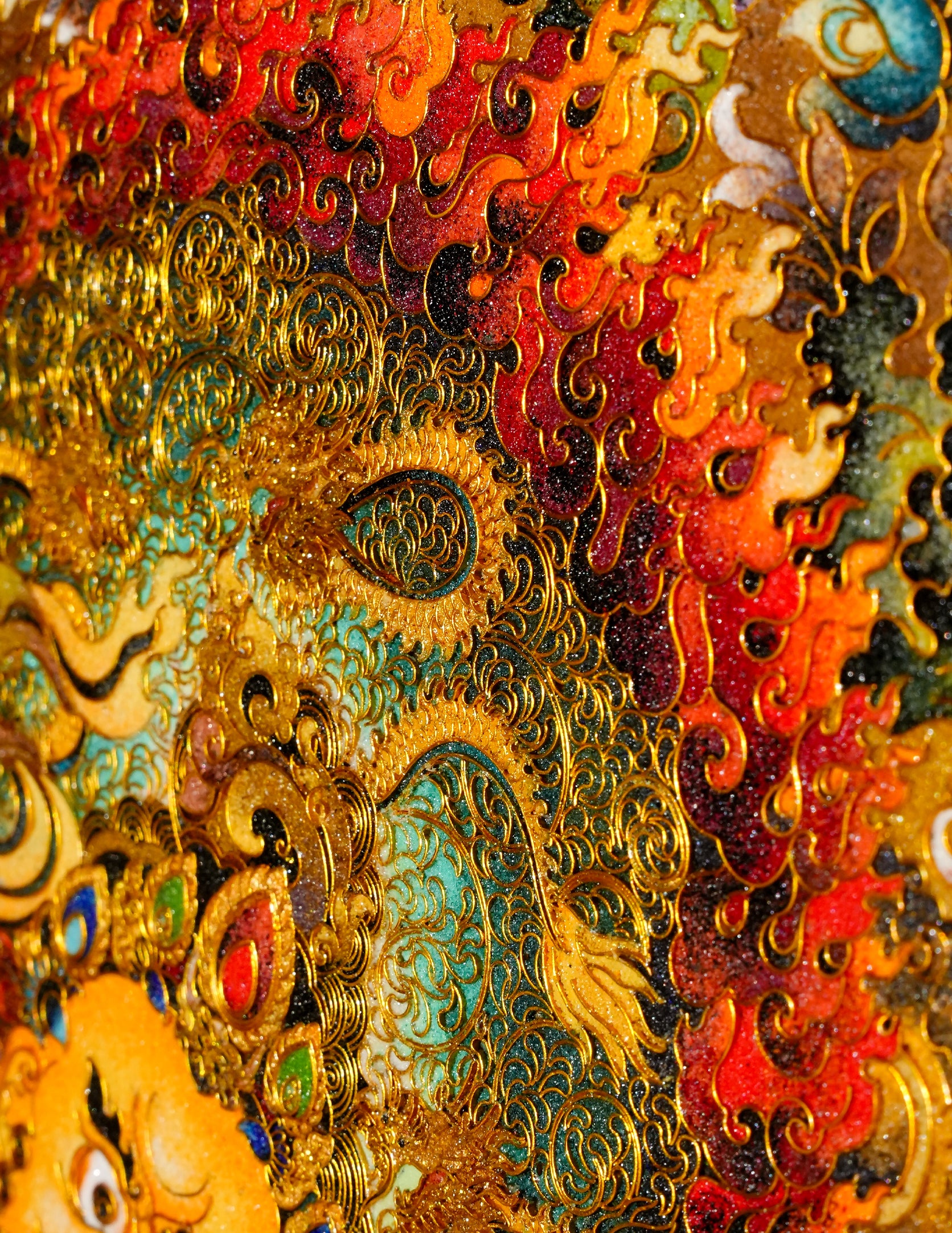 Jambhala Filligree Thangka/ Wall hangings/ Desktop decorations/ Decor/ picture frame/ Wall Art/ Art Piece