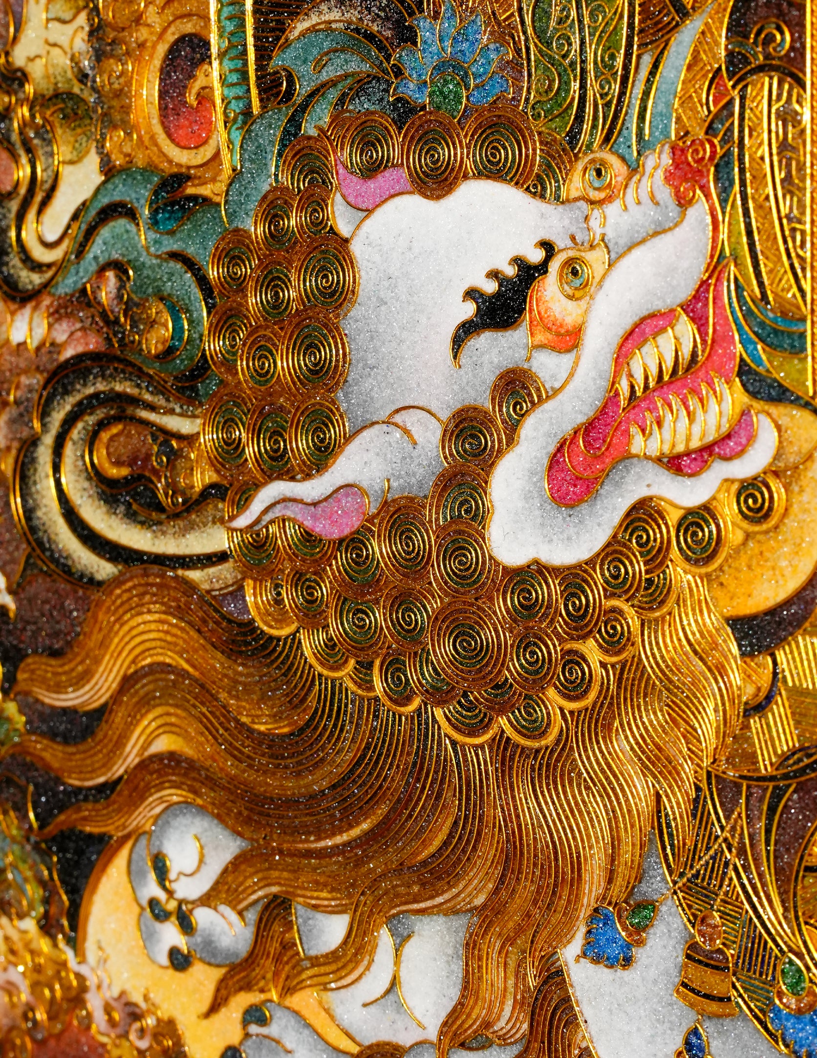 Jambhala Filligree Thangka/ Wall hangings/ Desktop decorations/ Decor/ picture frame/ Wall Art/ Art Piece