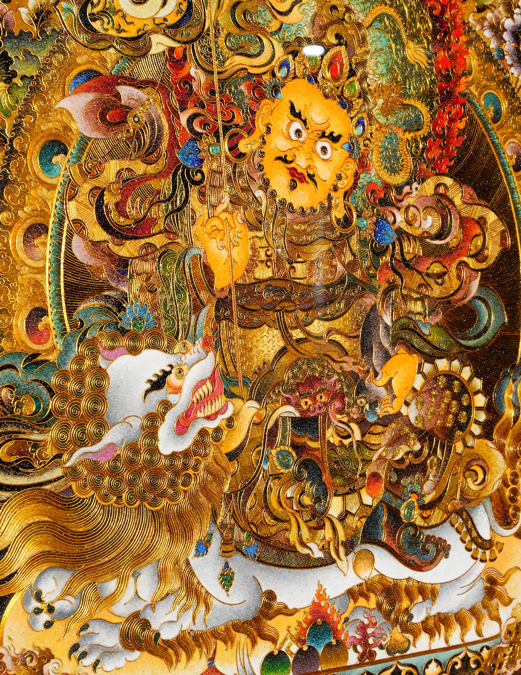 Jambhala Filligree Thangka/ Wall hangings/ Desktop decorations/ Decor/ picture frame/ Wall Art/ Art Piece