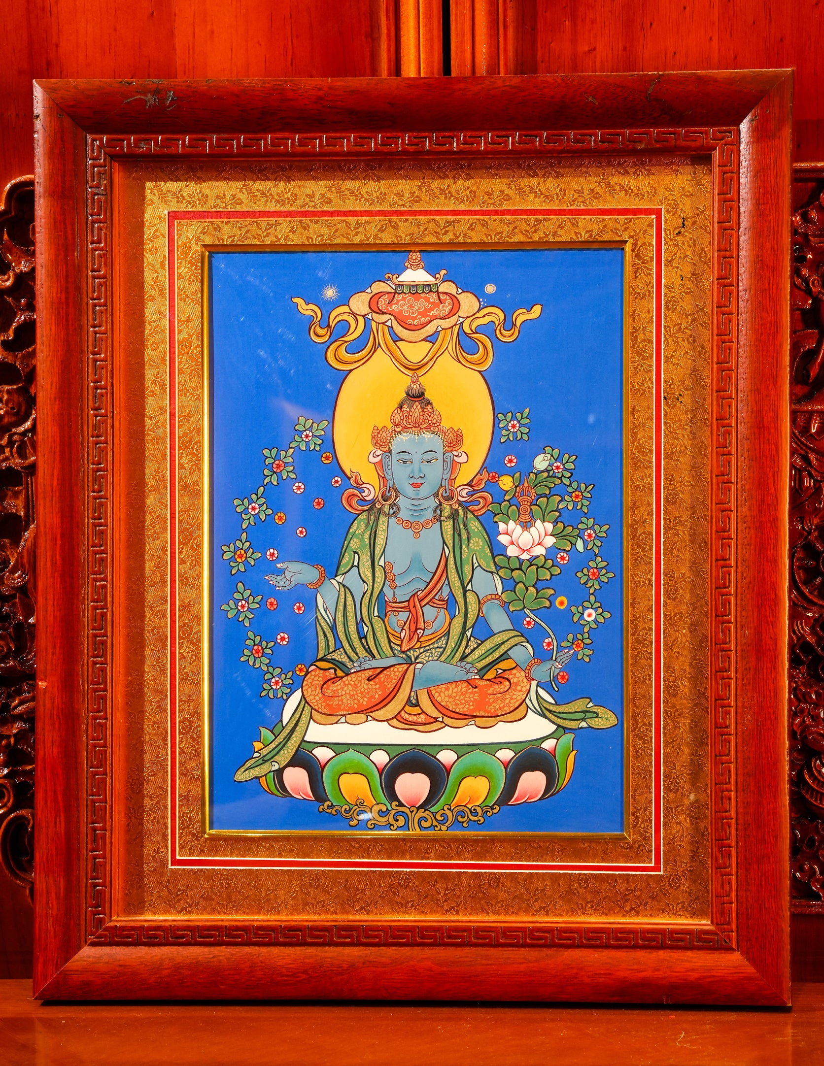 Mahasthamaprapta Buddha thangka Pictrue Frame/ Tabletop Decor/ Desk Decor/ Decor/ Wall Art