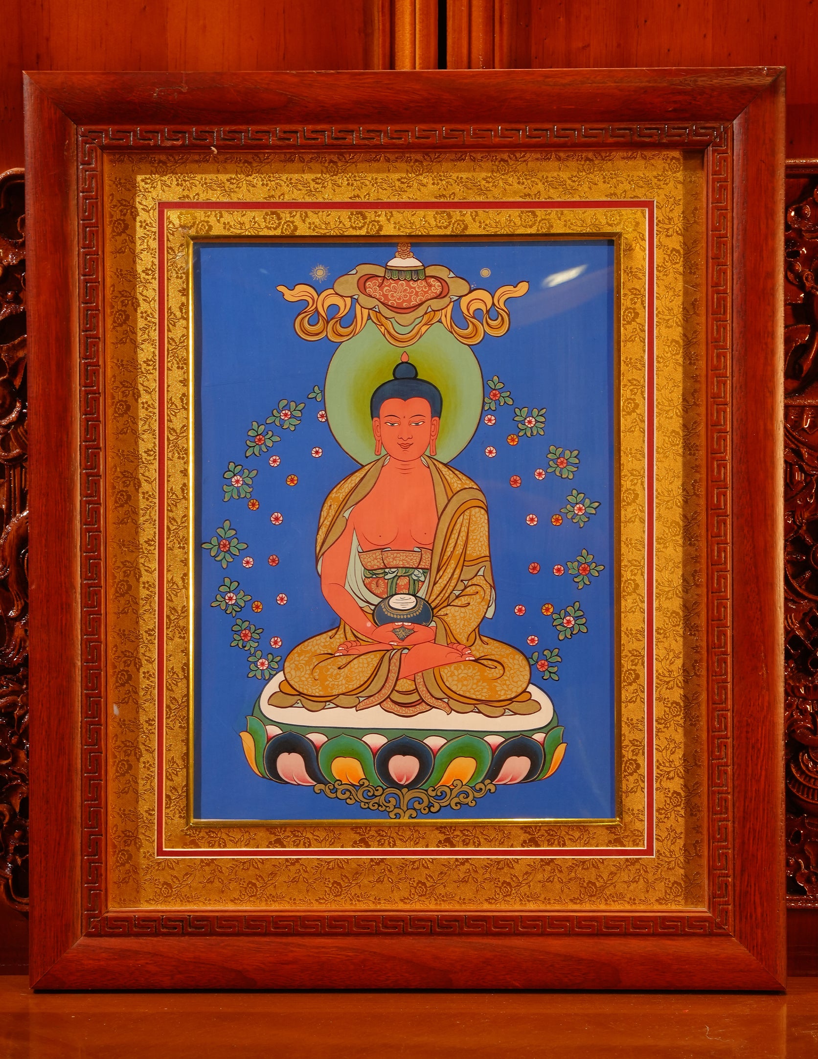 Amitabha Buddha Thangka/ Pictrue Frame/ Tabletop Decor/ Desk Decor/ Decor/ Wall Art