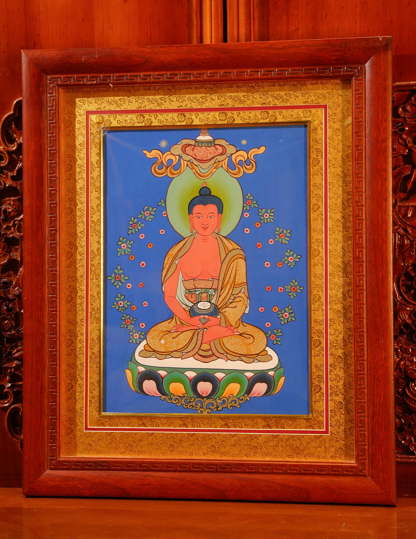 Amitabha Buddha Thangka/ Pictrue Frame/ Tabletop Decor/ Desk Decor/ Decor/ Wall Art