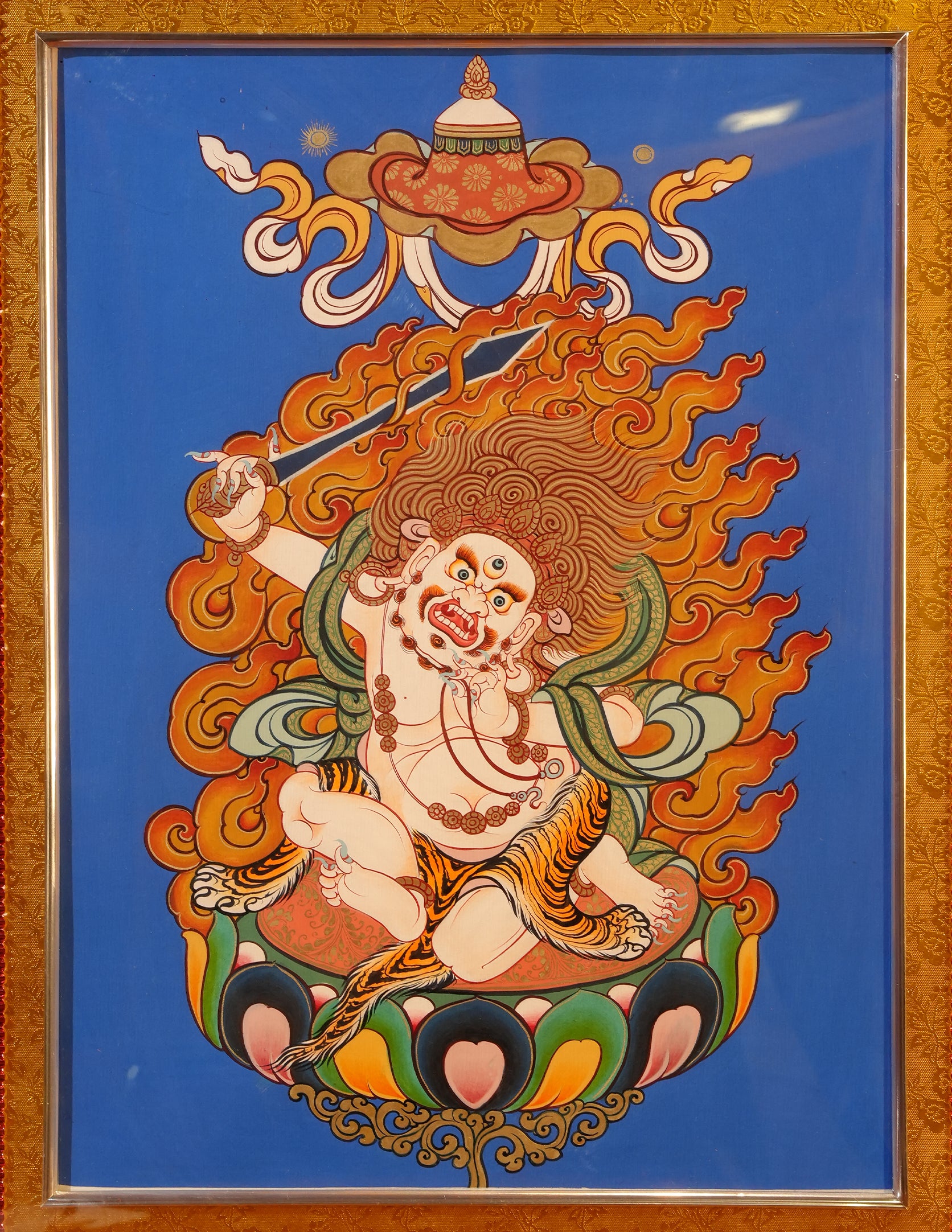 Mahakala thangka/ Pictrue Frame/ Tabletop Decor/ Desk Decor/ Decor/ Wall Art TM030001