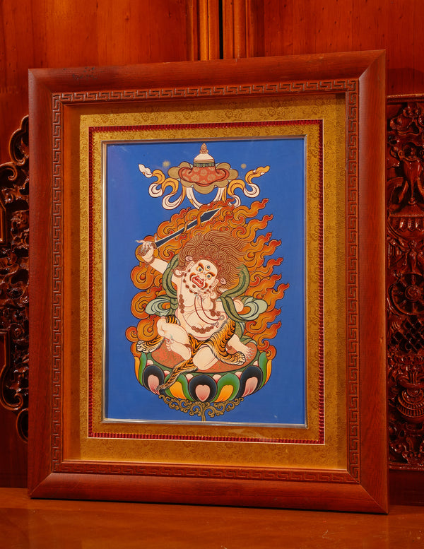 Mahakala thangka/ Pictrue Frame/ Tabletop Decor/ Desk Decor/ Decor/ Wall Art TM030001