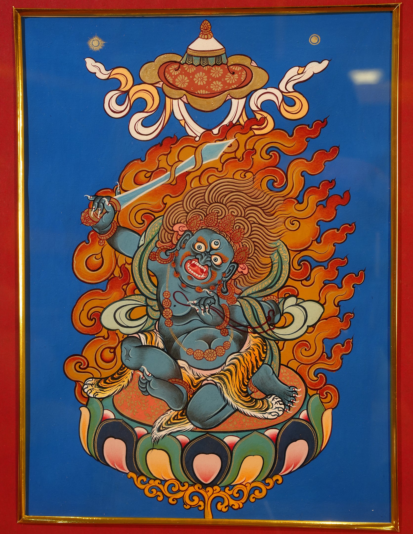 Mahakala thangka/ Pictrue Frame/ Tabletop Decor/ Desk Decor/ Decor/ Wall Art TM030002