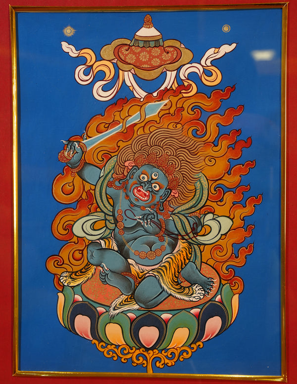 Mahakala thangka/ Pictrue Frame/ Tabletop Decor/ Desk Decor/ Decor/ Wall Art TM030002