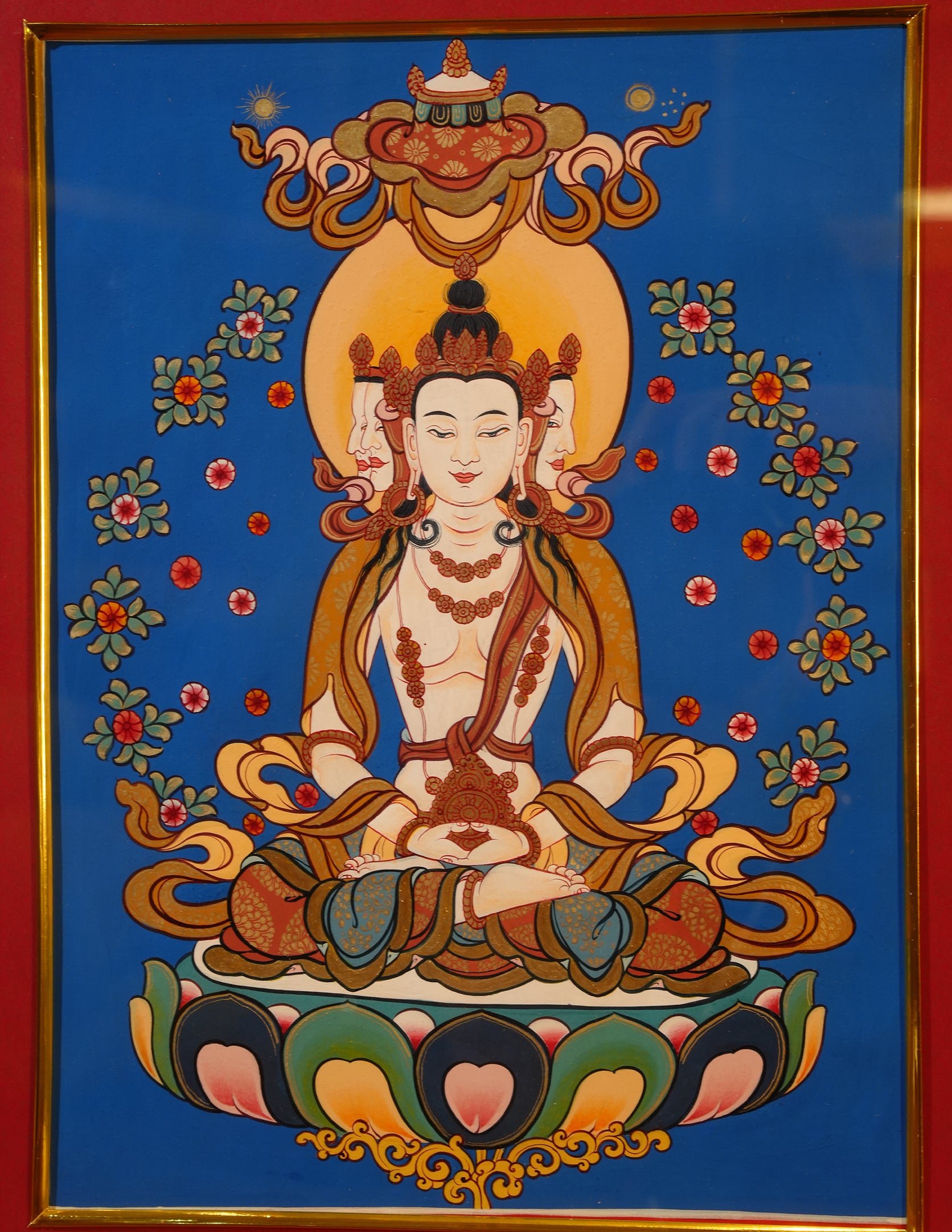 Mahavairocana Buddha thangka Pictrue Frame/ Tabletop Decor/ Desk Decor/ Decor/ Wall Art