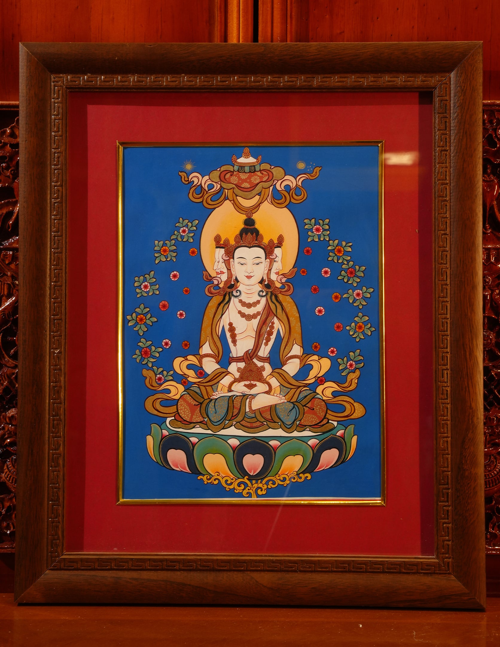 Mahavairocana Buddha thangka Pictrue Frame/ Tabletop Decor/ Desk Decor/ Decor/ Wall Art
