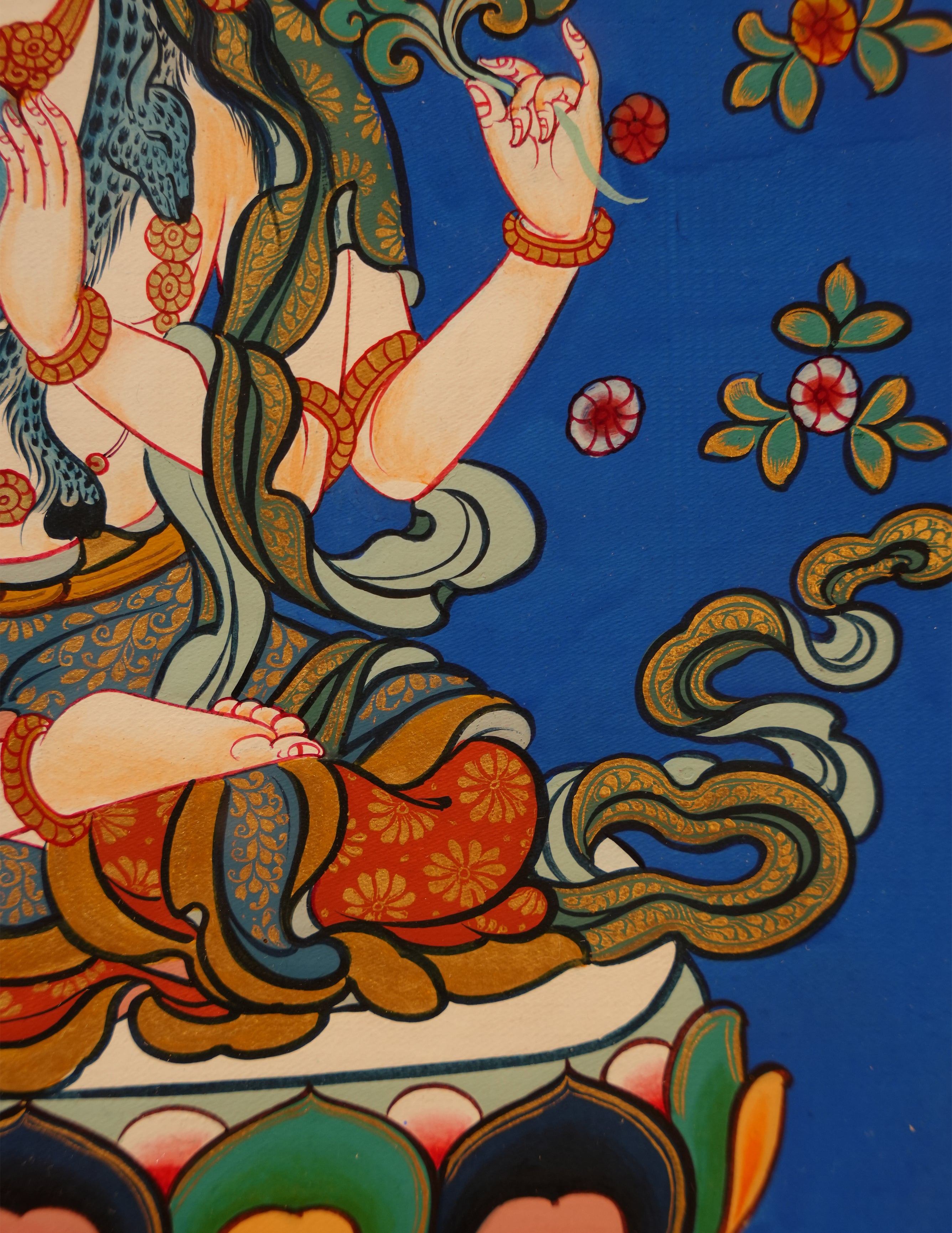 Chenrezig Buddha Thangka Pictrue Frame/ Tabletop Decor/ Desk Decor/ Decor/ Wall Art