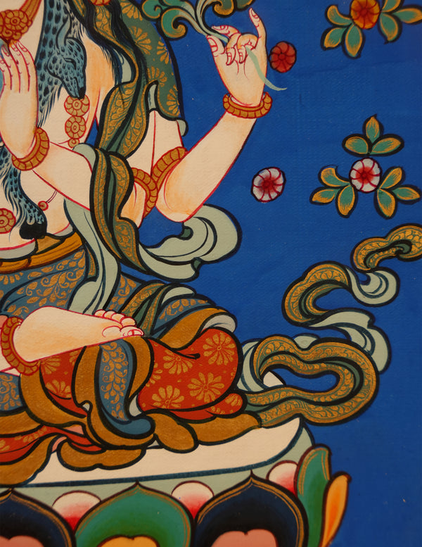 Chenrezig Buddha Thangka Pictrue Frame/ Tabletop Decor/ Desk Decor/ Decor/ Wall Art