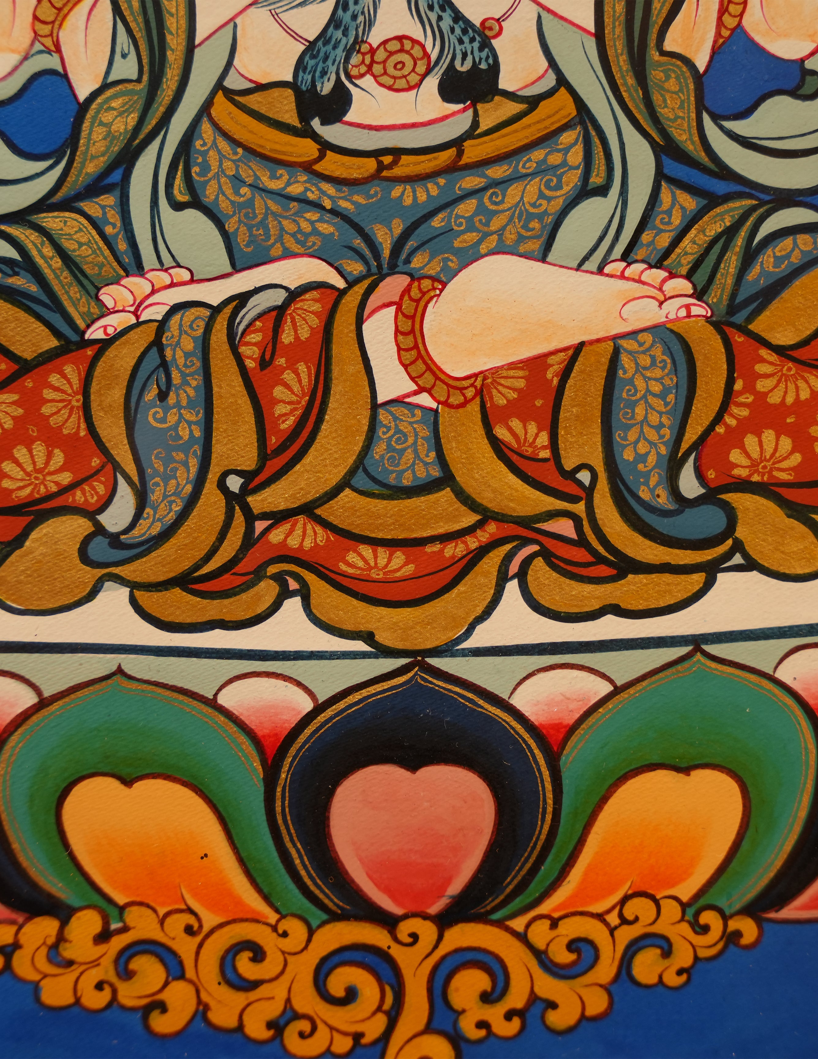 Chenrezig Buddha Thangka Pictrue Frame/ Tabletop Decor/ Desk Decor/ Decor/ Wall Art