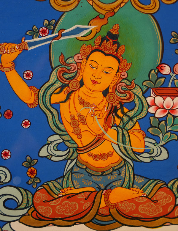 Manjushri  Buddha Thangka Pictrue Frame/ Tabletop Decor/ Desk Decor/ Decor/ Wall Art