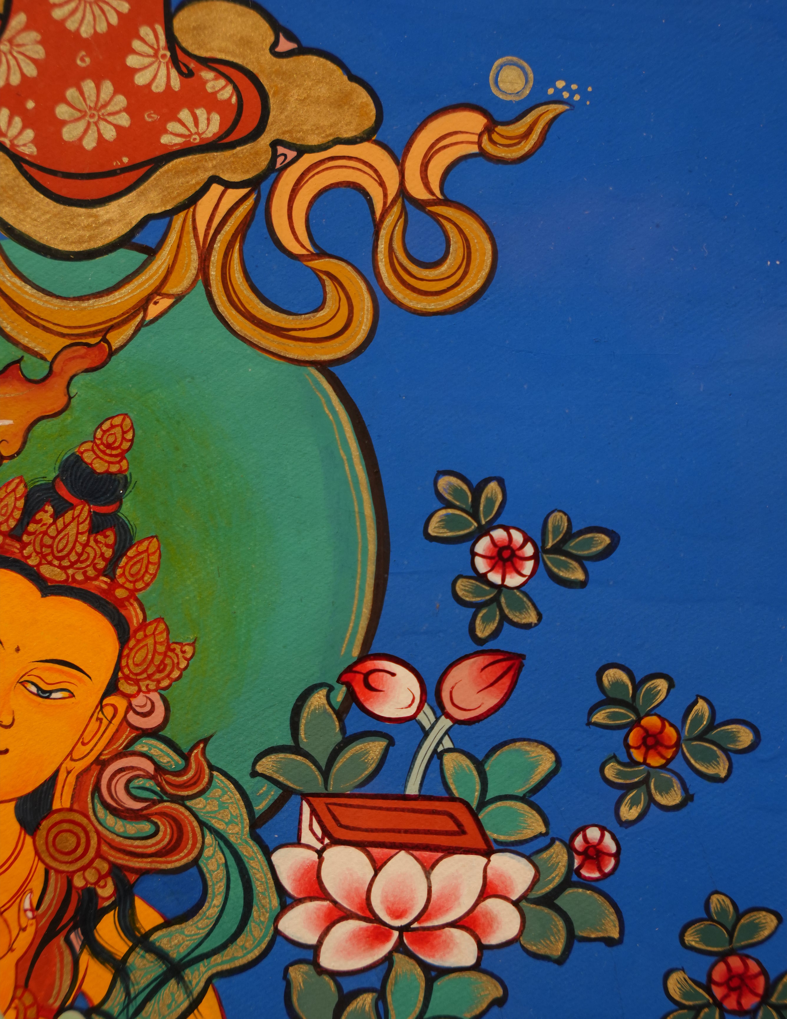 Manjushri  Buddha Thangka Pictrue Frame/ Tabletop Decor/ Desk Decor/ Decor/ Wall Art