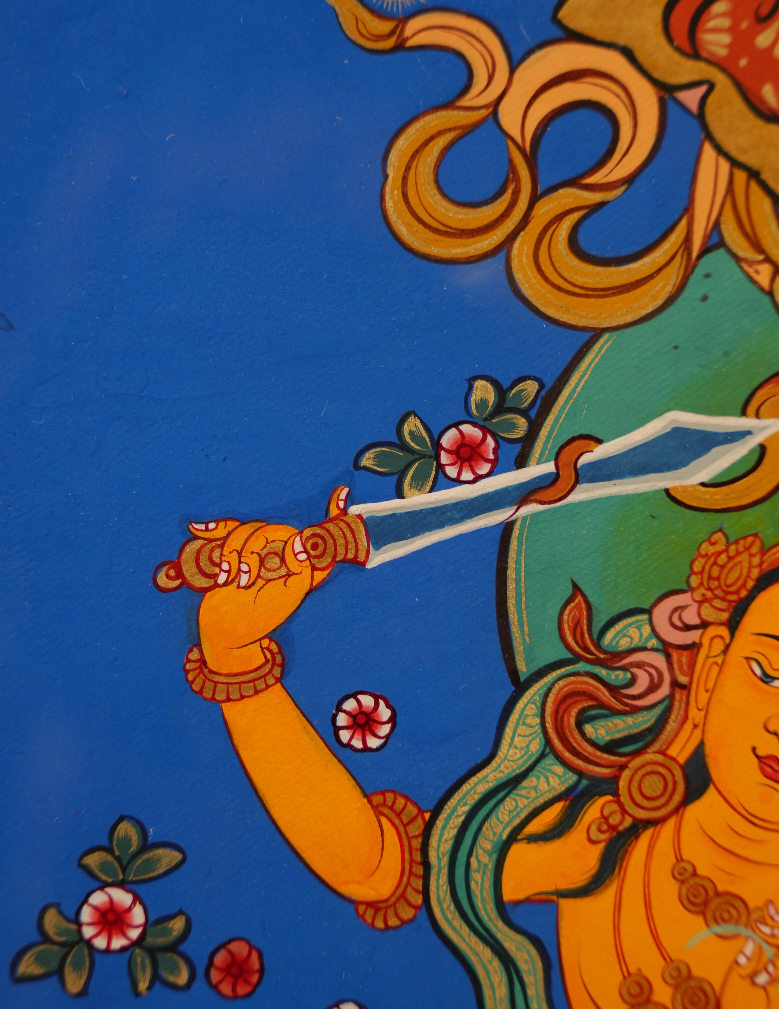 Manjushri  Buddha Thangka Pictrue Frame/ Tabletop Decor/ Desk Decor/ Decor/ Wall Art