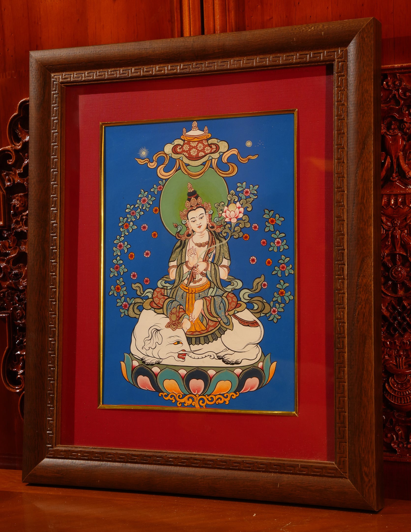 Samantabhadra buddha Thangka Pictrue Frame/ Tabletop Decor/ Desk Decor/ Decor/ Wall Art