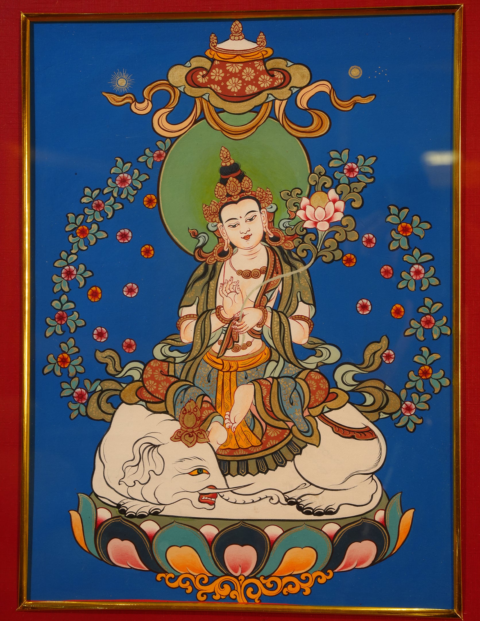Samantabhadra buddha Thangka Pictrue Frame/ Tabletop Decor/ Desk Decor/ Decor/ Wall Art