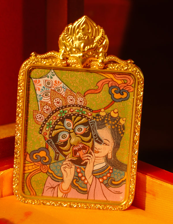 Zakiram's past and present life Thangka/ Pendant/ Locket/ Necklace/ Portable/ Gau BOX/ Carry-on/ Travel Friendly TS030001