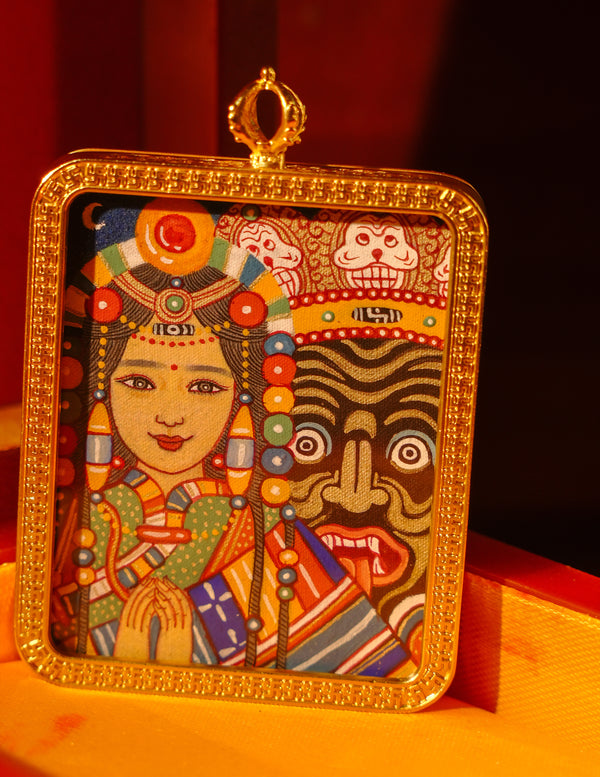 Zakiram's past and present life Thangka/ Pendant/ Locket/ Necklace/ Portable/ Gau BOX/ Carry-on/ Travel Friendly TS030002
