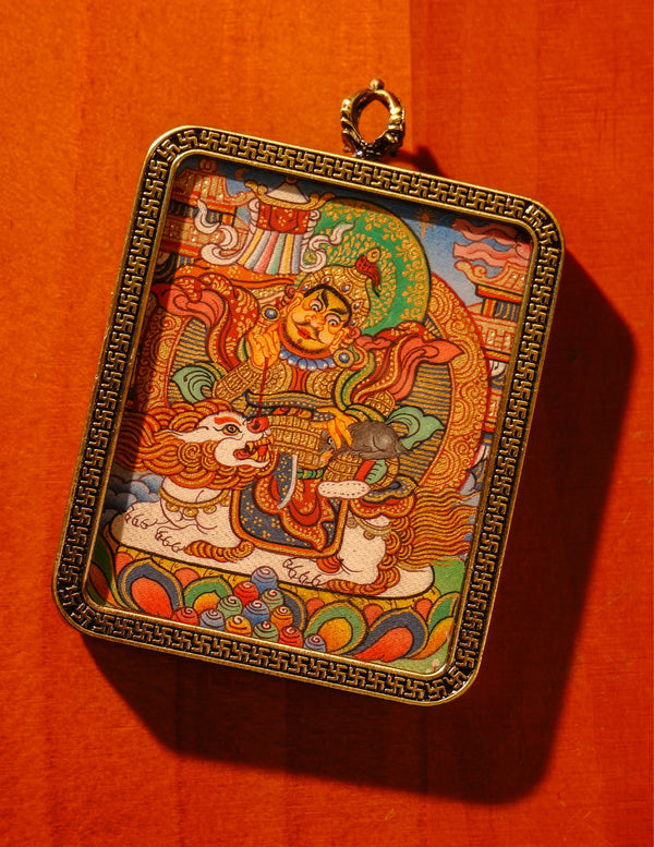 Jambhala Thangka Pendant/ Locket/ Necklace/ Portable/ GauBOX/ Buddha amulet/ Carry-on/ Travel friendly