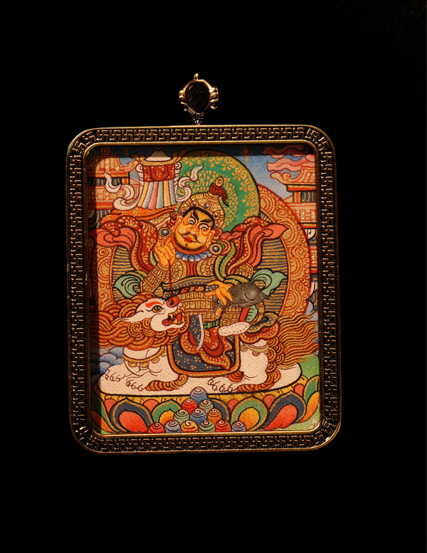 Jambhala Thangka Pendant/ Locket/ Necklace/ Portable/ GauBOX/ Buddha amulet/ Carry-on/ Travel friendly