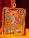 Green Tara thangka Pendant/ Locket/ Necklace/ Portable/ GauBOX/ Buddha amulet/ Carry-on/ Travel friendly TS070002
